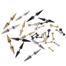 2 шт Мода Спайк стрела Козелок Уха Пирсинг гвоздь серьги Нержавеющая сталь Промышленная Штанга бижутерия для тела