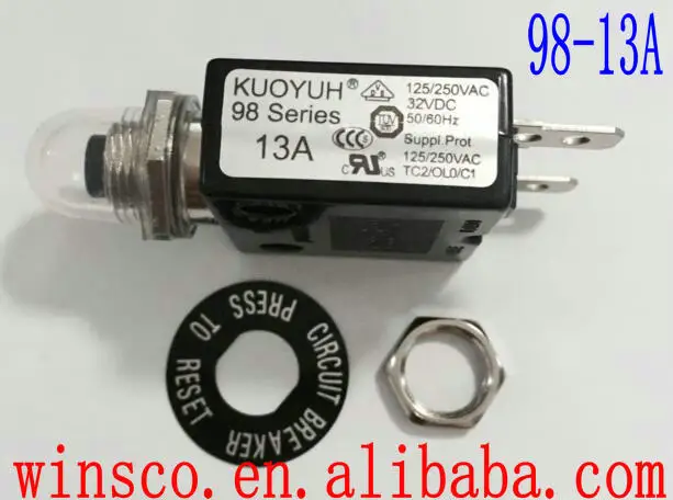 

13A Waterproof cap 100% NEW KUOYUH CIRCUIT BREAKER 98 SERIES 13A