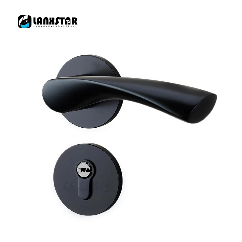 Serrure A Poignee Fendue Mecanique Verrou De Porte Noir Minimaliste De Mode Europeenne Moderne Serrure De Porte Noire Aliexpress