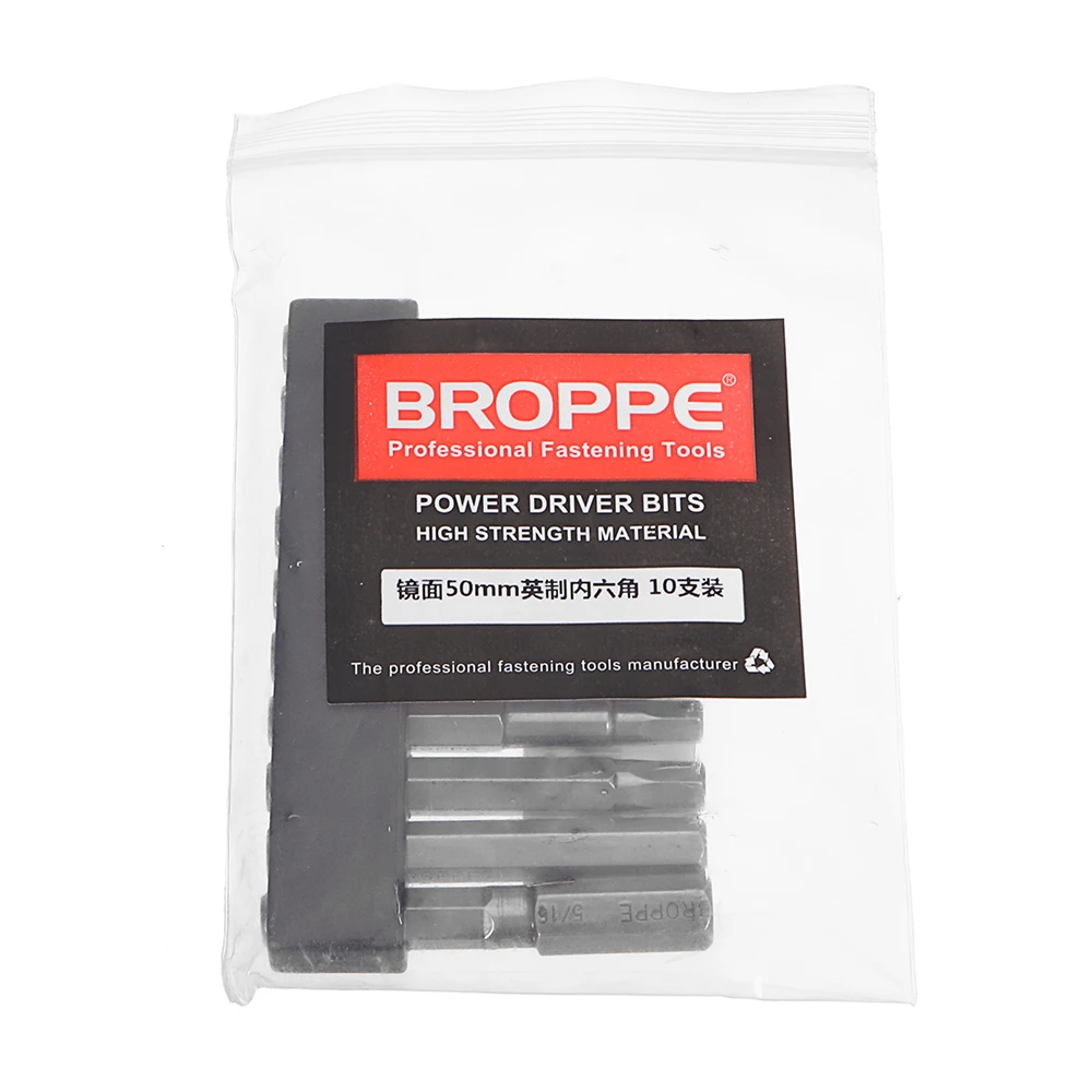 Broppe 10 шт./компл. 5/64 5/16 дюймов Шестигранная головка Магнитная отвертка 1/4 дюйма