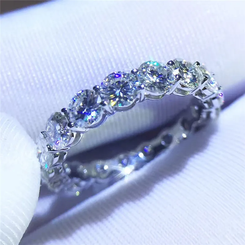 Vecalon, кольцо бесконечности, желтое золото, заполненное 925 серебром, обручальное кольцо для женщин и мужчин, AAAAA, циркон, Cz, кольцо на палец - Цвет основного камня: Silver