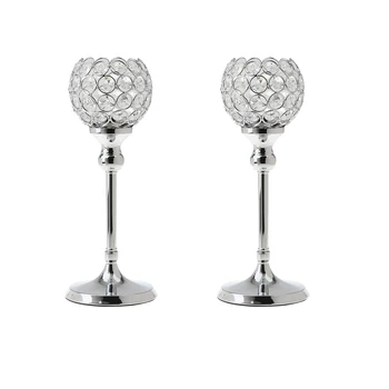 

2pcs 30cm Globe Pillar Votive Candle Holder Wedding Banquet Centerpiece