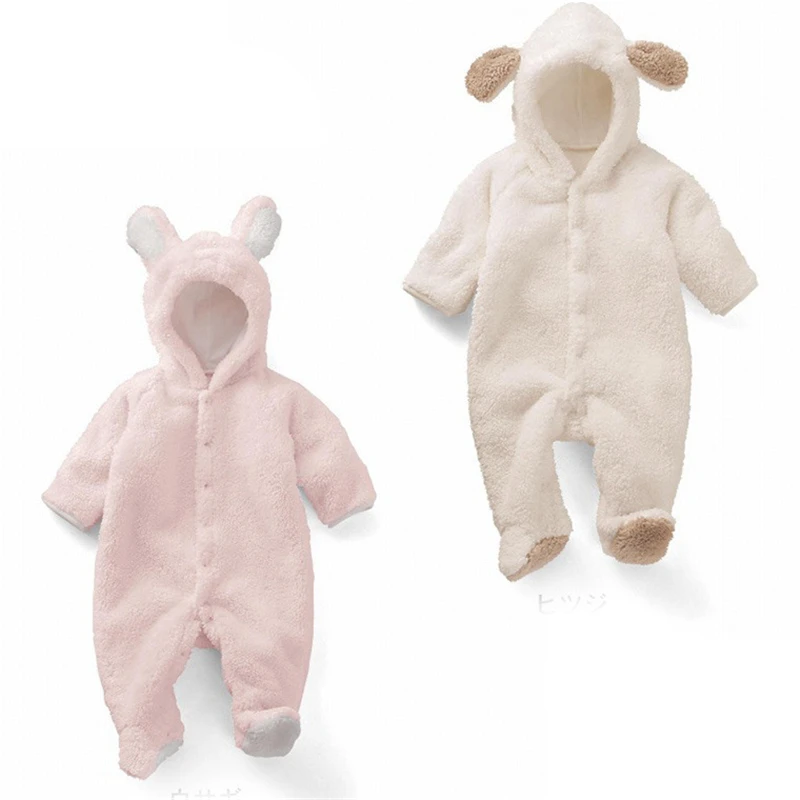 

Cartoon Fleece Newborn Baby Clothes Animal Overall Menina Baby Costume Warm Longsleeve Baby Rompers Retail Baby Boy Romper
