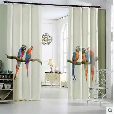 parrot curtain Европейские шторы 3D печать попугай высококлассные оконные шторы плотные занавески гостиная/спальня/гостиная украшение - Цвет: parrot curtain