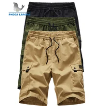 Новые летние Брендовые мужские шорты сплошной цвет повседневные свободные шорты мужские s мода мульти-карман мужские шорты Карго тонкие короткие брюки