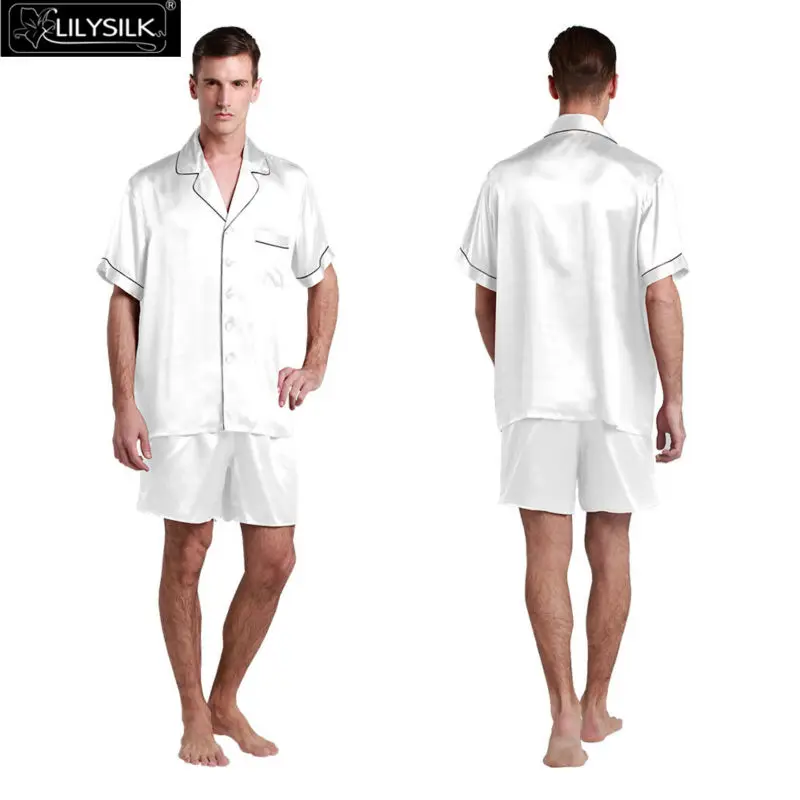 1000-white-22-momme-contrast-trim-short-silk-pyjamas-set
