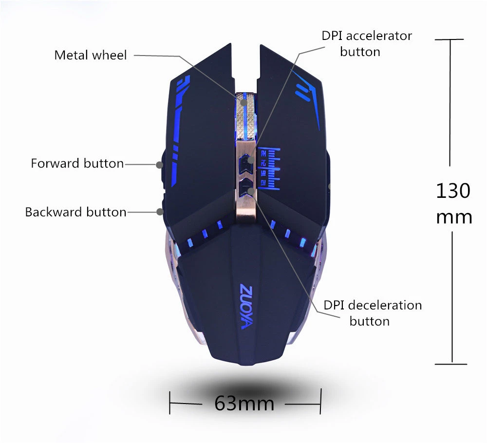 ZUOYA, игровая мышь, профессиональная геймерская мышь, Проводная оптическая мышь, регулируемая, 3200 dpi, светодиодный, USB Мышь для игр, ноутбука, компьютера