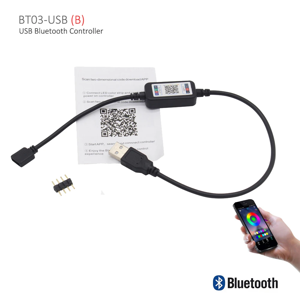 Bluetooth светодиодный контроллер USB RGB 5 в 12 В 24 В DC мини приложение умный музыкальный контроллер IOS Android телефон беспроводной ИК 24 ключ контроллер