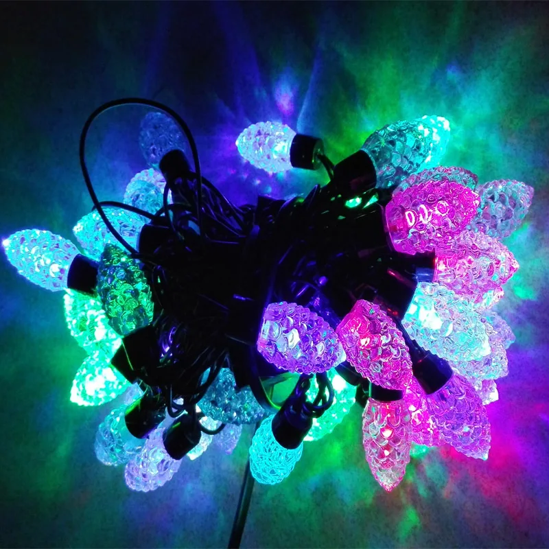 5m Pine Cone Shape LED String Lights, 4 Color Random Transform