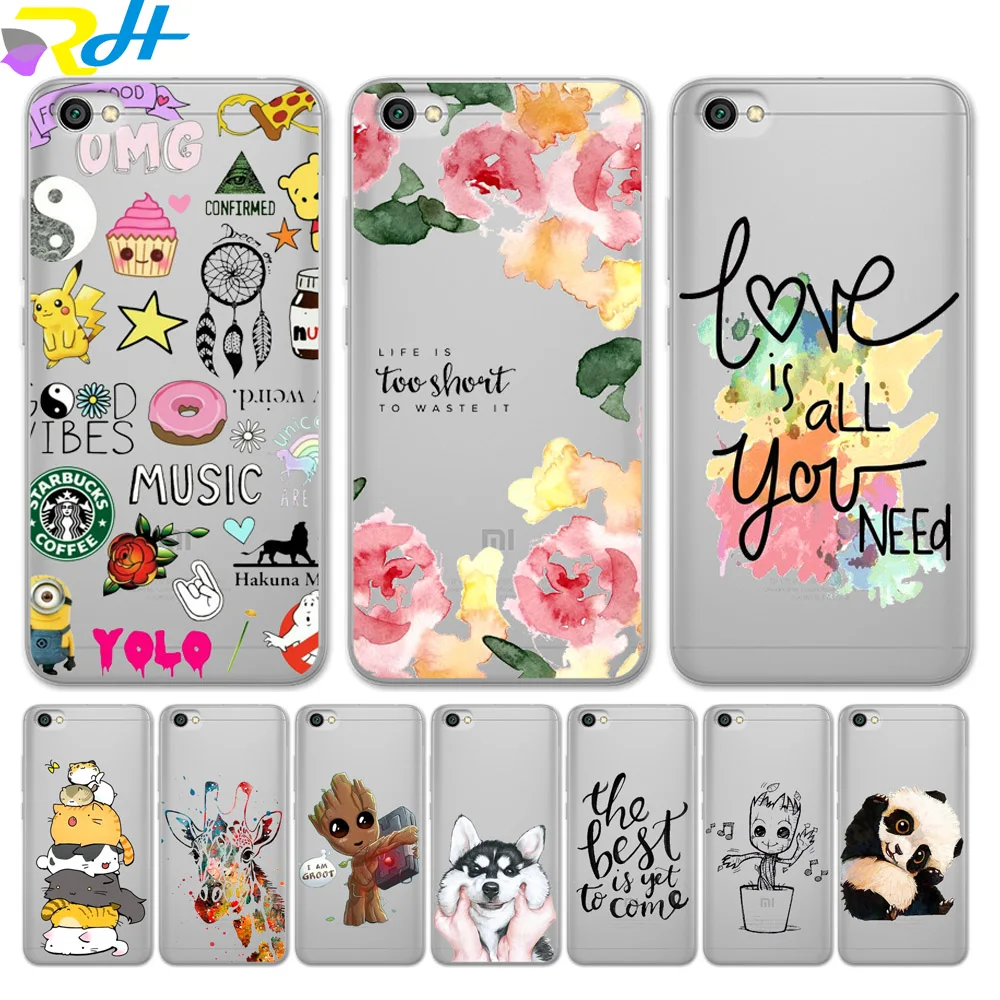 

For xiaomi A2 Coque Etui silicone soft shell Fashion Cute animal cover For xiaomi mi 5X 6 8 A2 Lite case
