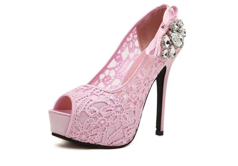 MCCKLE/Женская обувь на высоком каблуке; пикантные вечерние туфли с открытым носком и кружевом; туфли-лодочки с бантом на прозрачной полой платформе; элегантные женские туфли на шпильке размера плюс