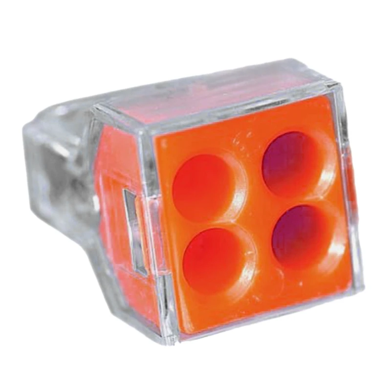 

100 Pcs Wire Connector 600 V Clear 4 Conductor Lamp Fitting Wire Connector