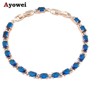 

fine jewelry Royal Blue Crystal Charm Bracelets Silver pulseras Wholesale & Retail Fashion jewelry TBS729A