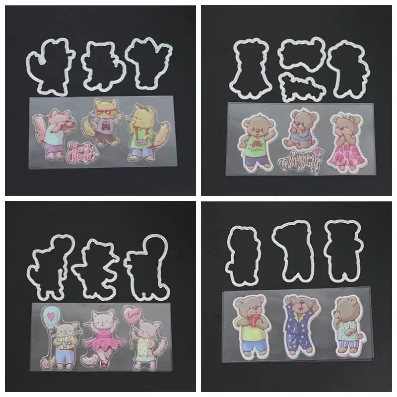 

AZSG Animal stamp and die For DIY Scrapbooking/Card Making/Album Decorative Silicone Stamp Crafts