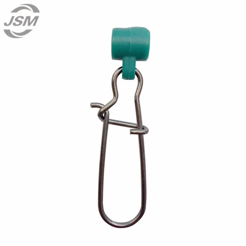 

JSM 50pcs Fishing Sinker Slip Clips Green Plastic Head Swivel With Nice Snap Fishing Weight Slides For Braid Fishing Line