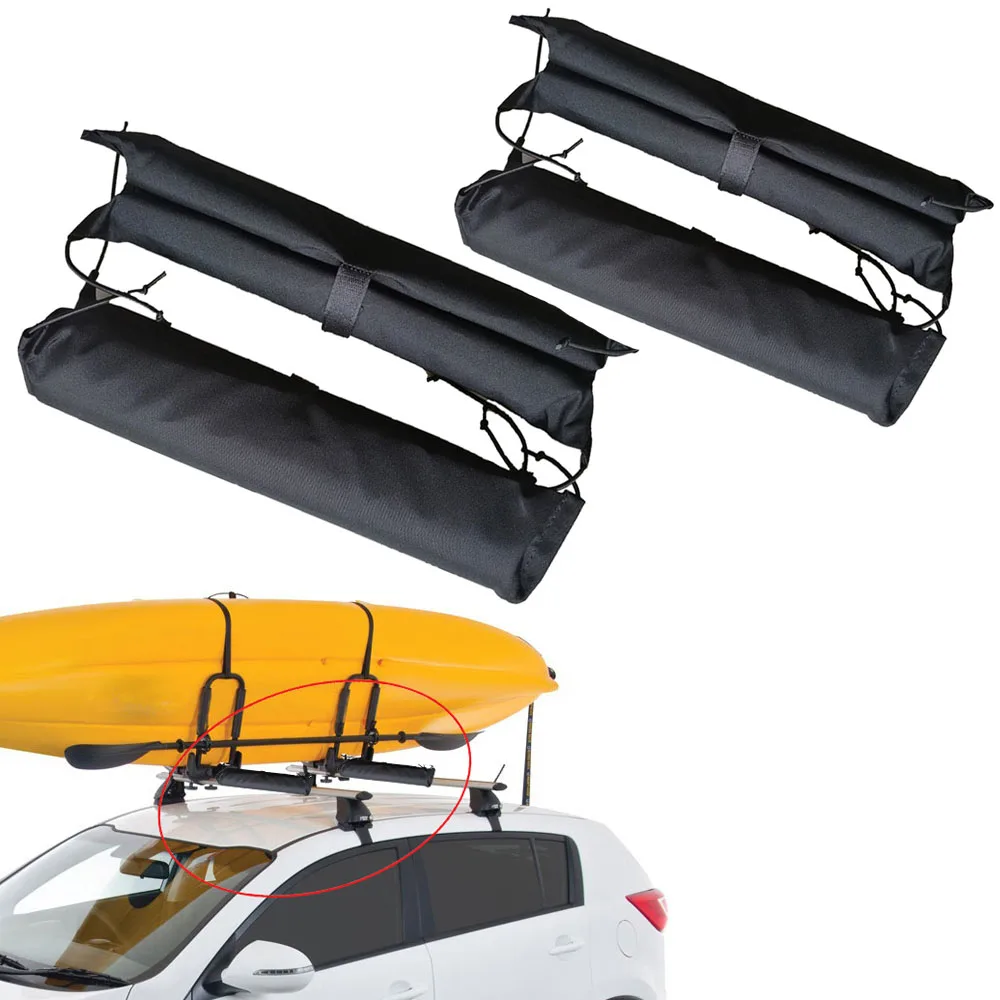 

4PC Canoe Dinghy Surf Paddle Board SUP Snowboard Luggage Ladder Kayak Rack Pads Car Roof Cross Bars Cover Wrap