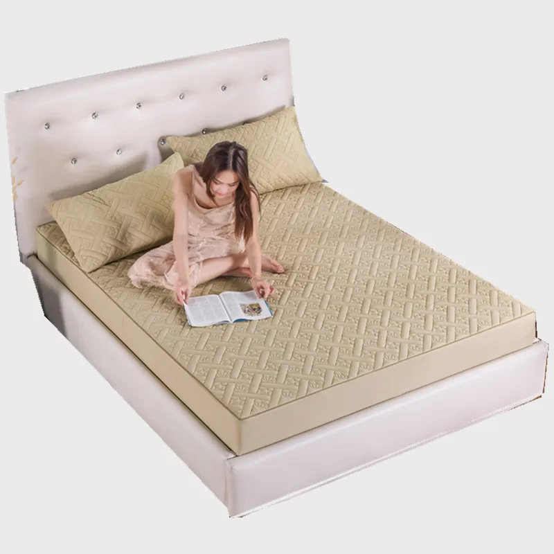 

Thicken Quilted Bed Sheet Six-sided All-inclusive Fitted Zipper Detachable Mattress Cover Protector Thick Soft Pad For Bed Home