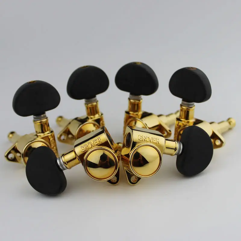

1 Set Grover Guitar Machine Heads Big handle Tuners Black ABS handle