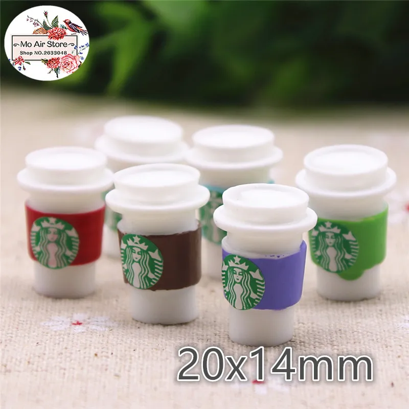 10 шт. 3D милый круглый кофе Frappuccino чашка Кабошон из смолы с плоской задней стороной имитация питания художественные поставки украшения Шарм Ремесло