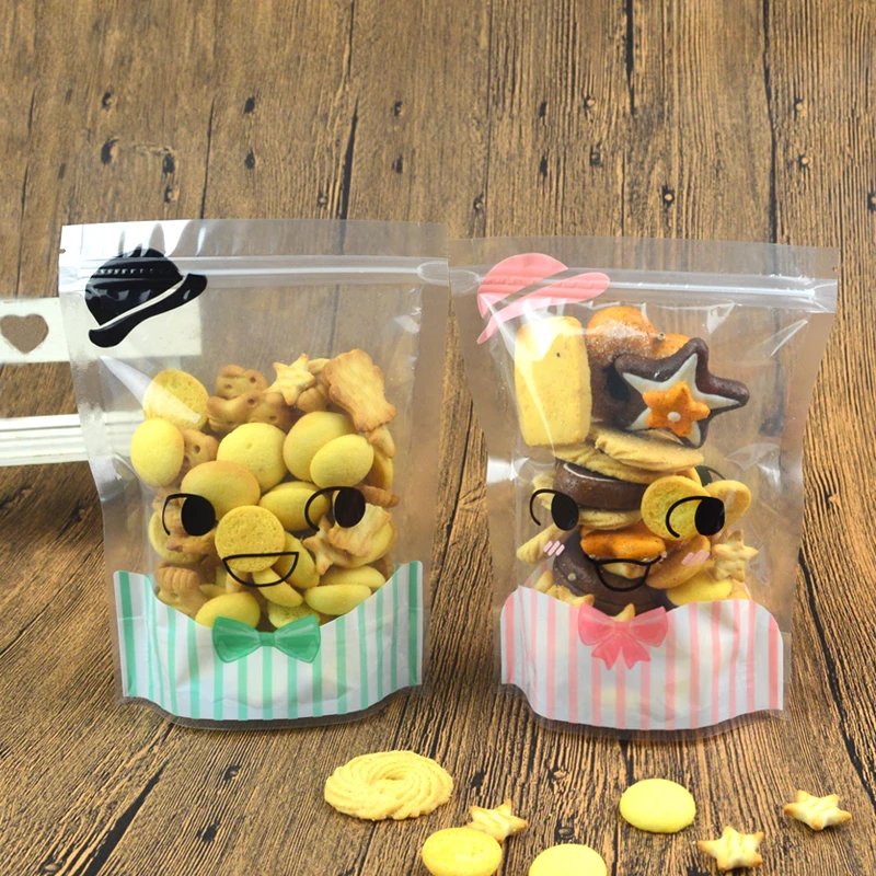 100pcs 20x15+7.7cm Zipper self sealing bag, pastry bag with lovely