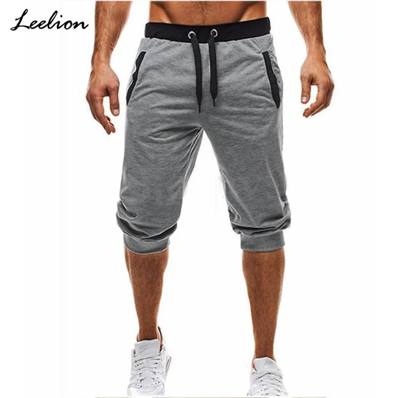 Leelion летние новые модные повседневные короткие мужские спортивные штаны, Мужская одежда для фитнеса с карманами, мужские шорты с эластичной резинкой на талии