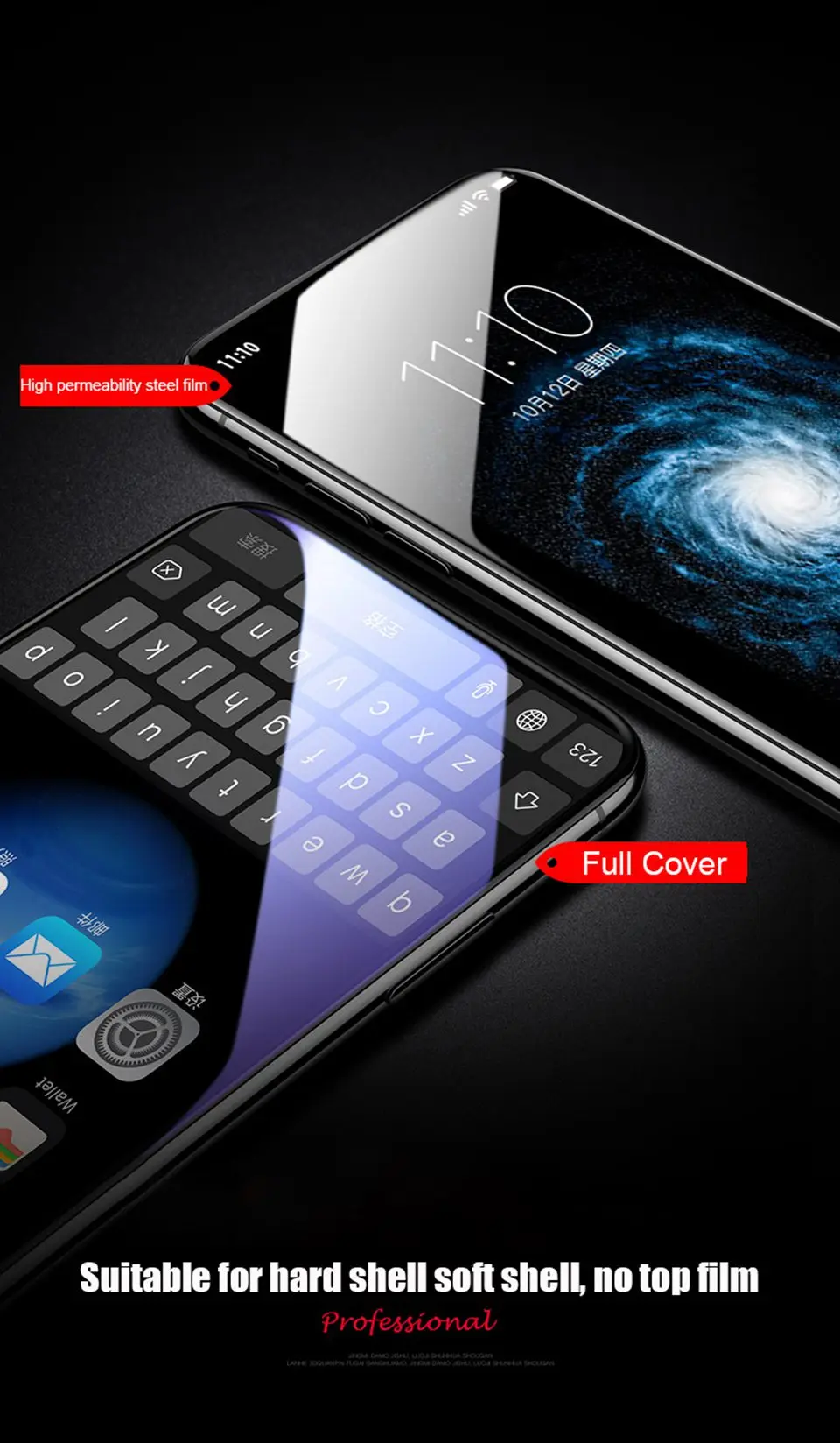 5D Full Cover Tempered Glass For iPhone XS Max Xr X 6 6s 7 8 Plus Screen Protective Glass iPhonexs Max iPhonex iPhone7 Plus Film (1)