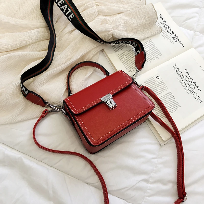 

Bags For Women 2019 PU Leather Handbag Women Messenger Bags Small Female Shoulder Bags With Double Shoulder Strap Red Hotsale