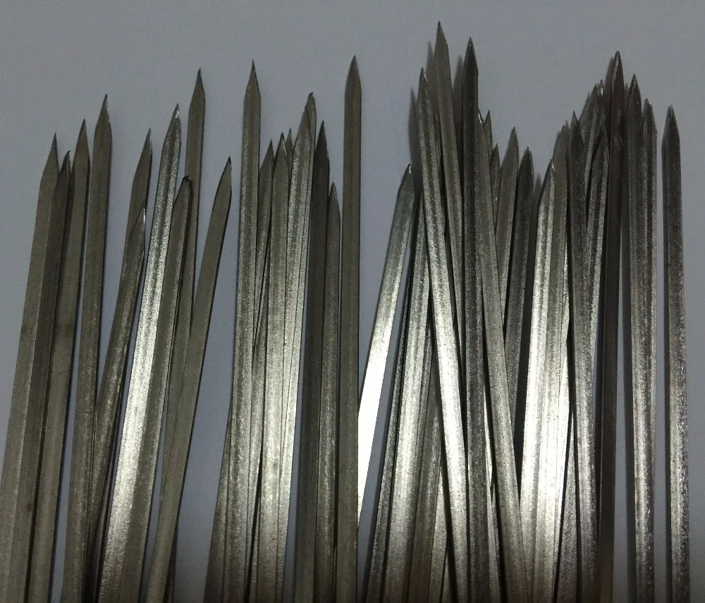 15PCS 29cm*3.2mm*1.1mm Flat type Stainless Steel Barbecue Grilling BBQ