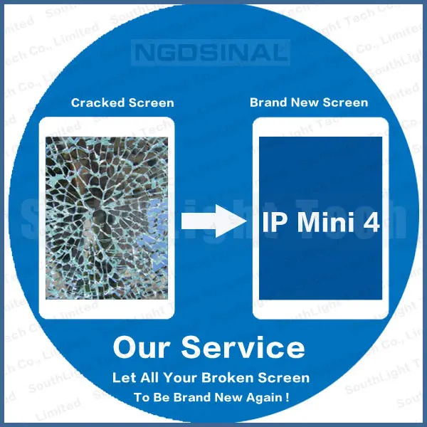 

Professional Repair Service For iPad Mini 4 LCD Screen A1538 A1550 Touch Digitizer Assembly Cracked Broken Glass Renew Refurbish