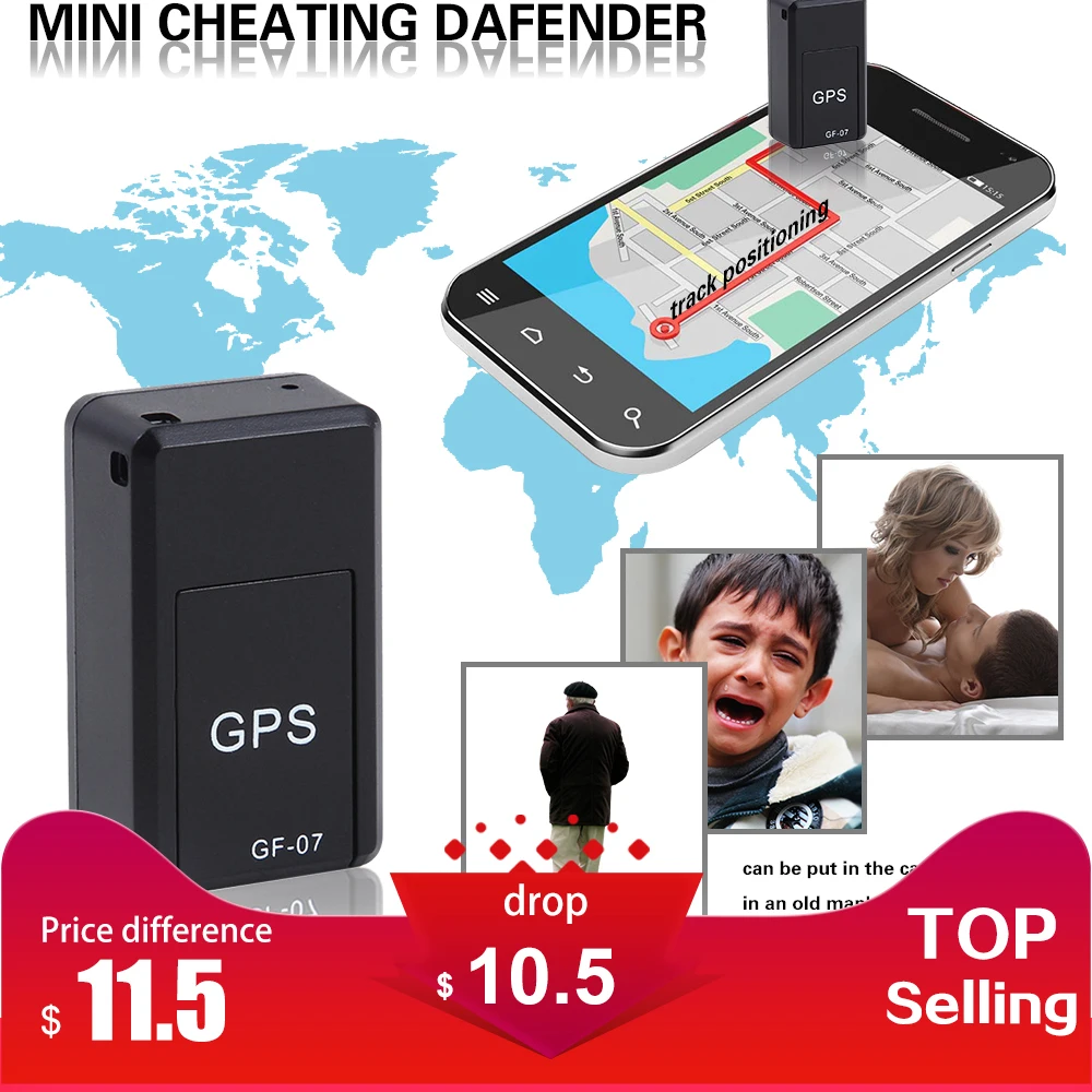 

Mini Portable GSM/GPRS Tracker GF07 GPS Tracking Device Satellite Positioning Against Theft for Car Motorcycle Vehicle Person