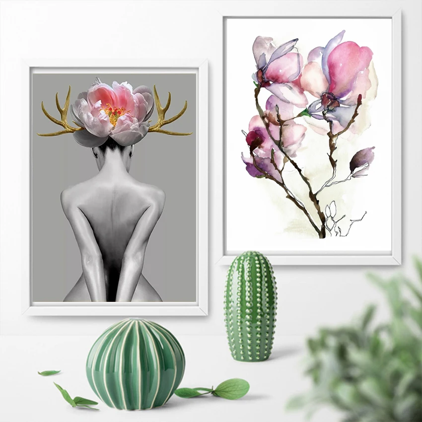 

Nordic Canvas Painting Modern Flower Prints Plant Leaf Art Posters Prints Green Art Wall Pictures Living Room Unframed Poster