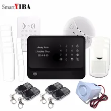 SmartYIBA G90B Plus WIFI GPRS Home Security Alarm System RFID Keypad Wireless Alarm Smoke Sensor Door