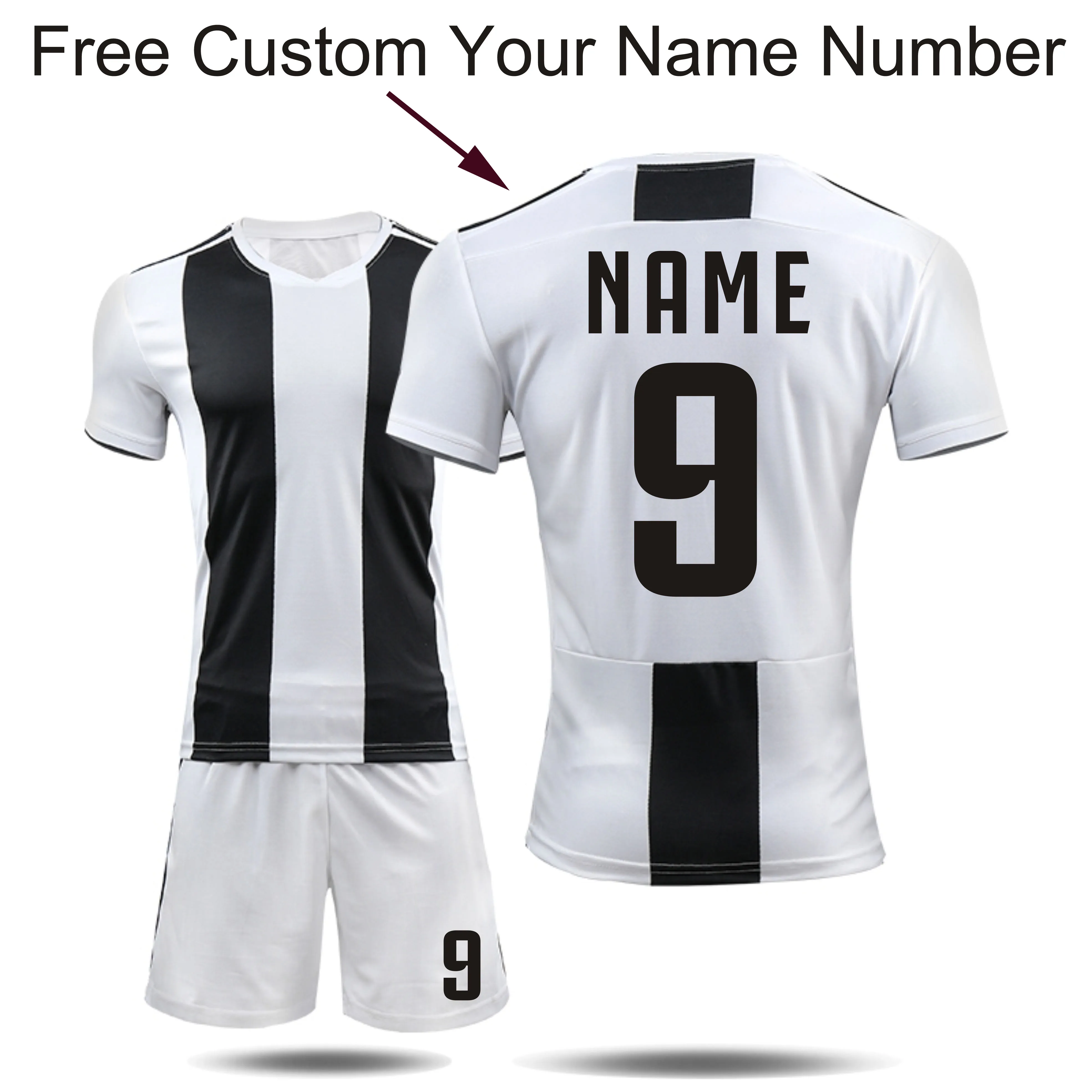 camiseta futbol 18/19 , Soccer uniforms (No badge No LOGO), Custom Youth Football Jersey + Shorts , Soccer training sets 7# 9#10