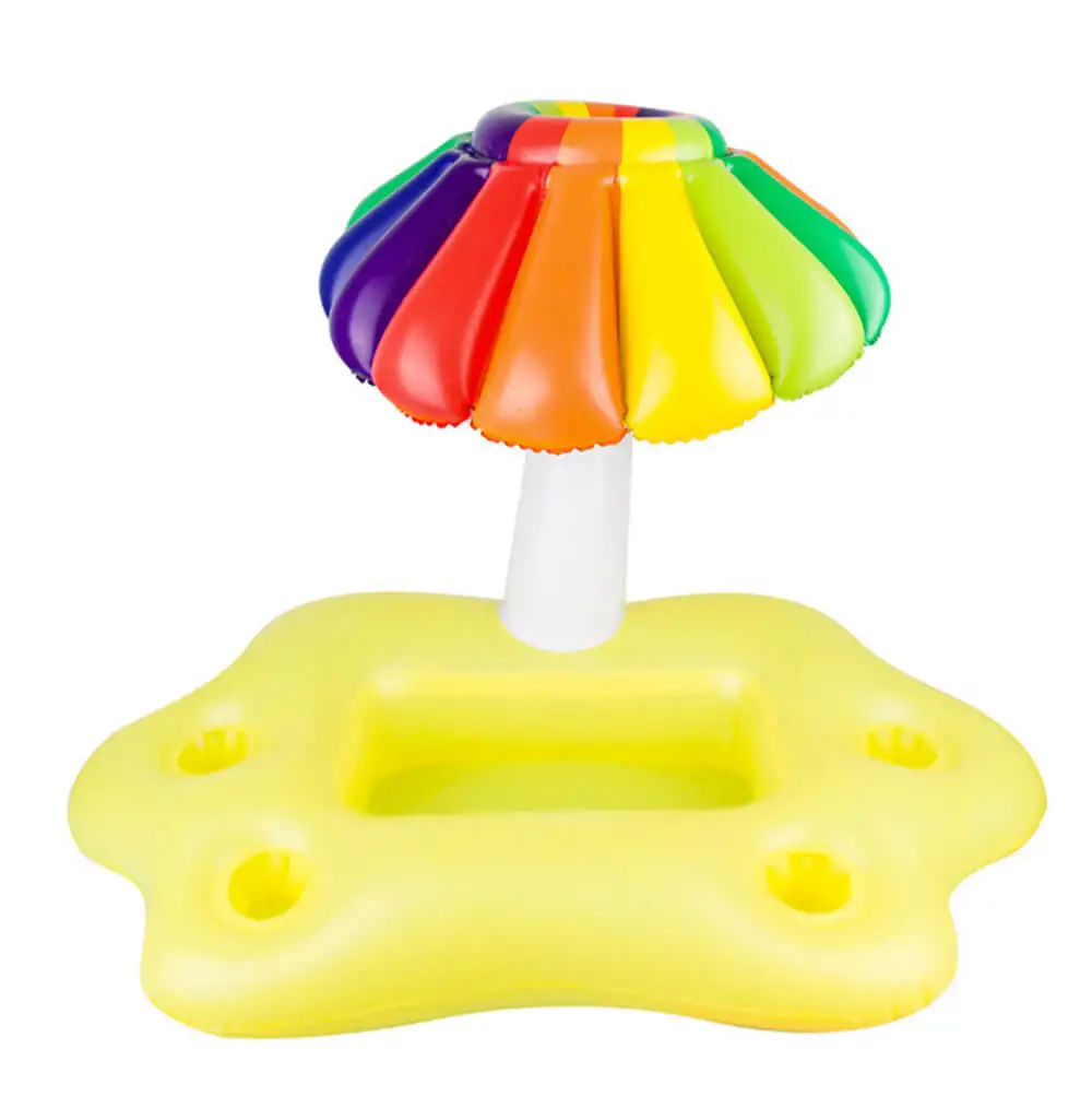 Yellow Summer pool Party Bucket Rainbow White Clouds Float Inflatable Rainbow Drink Holder Swimming Pool Bathroom Beach Party Kids Bath - Цвет: Yellow