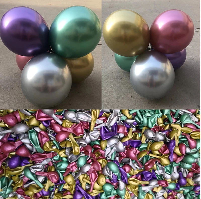 10pcs12 дюймов металлический цветной латексный шар День Рождения украшения шар утолщенный фестиваль перламутровый металлический
