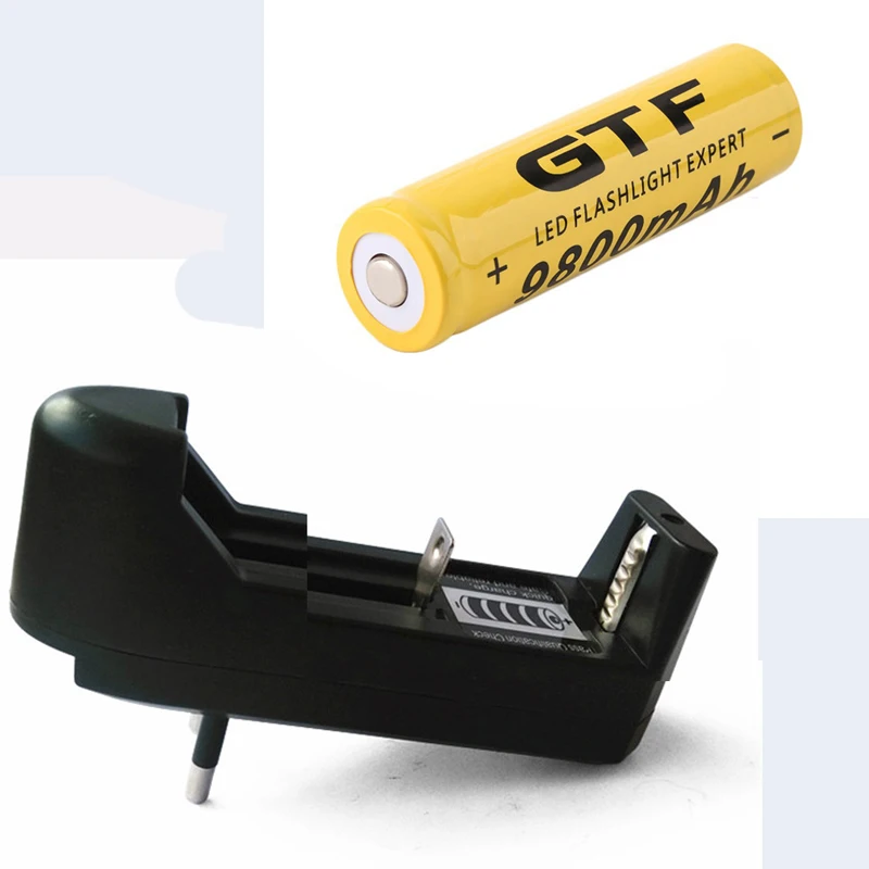 

Brand TR 18650 3.7V 9900mAh Battery + EU / US charger Capacity Rechargeable Li-ion Battery for LED Flashlight Batteries