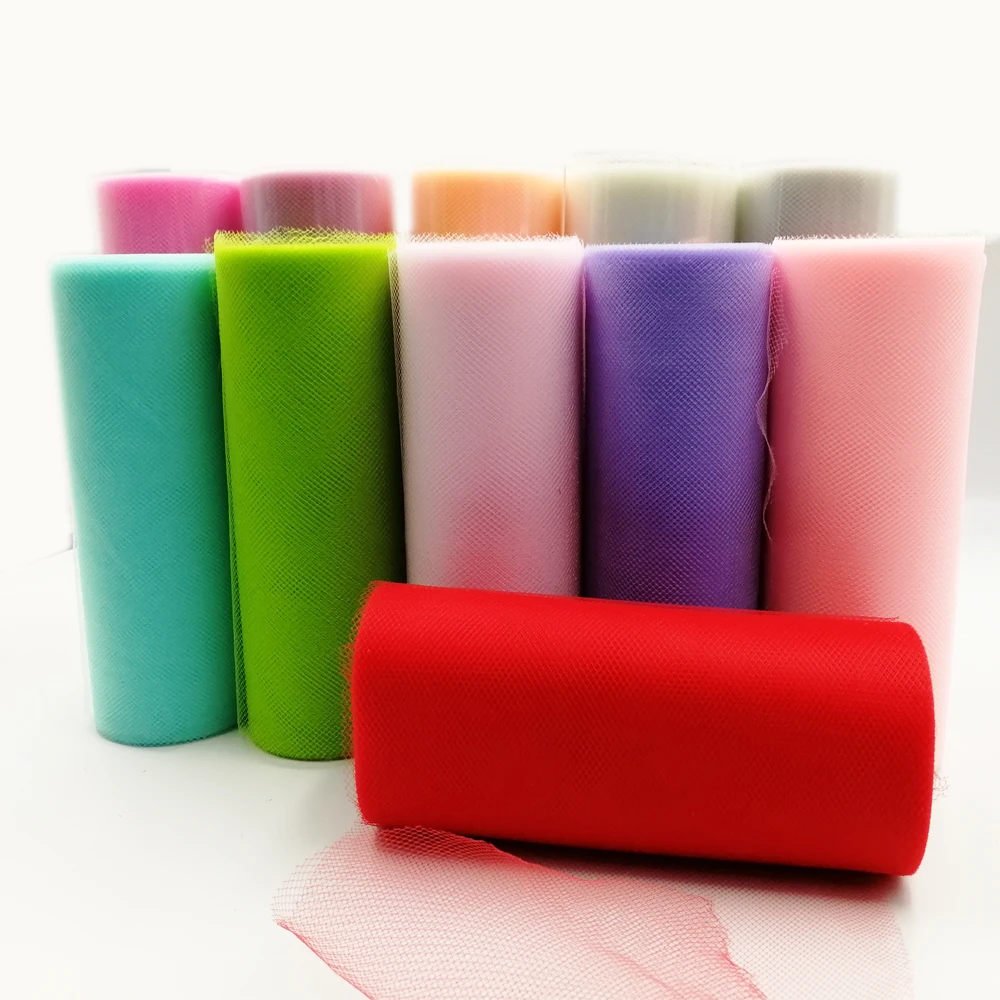 

Tulle Roll 15cm 25Yard Tulle Rolls Wedding Decoration Mariage Fabric Organza Tulle DIY Craft Birthday Party Supplies