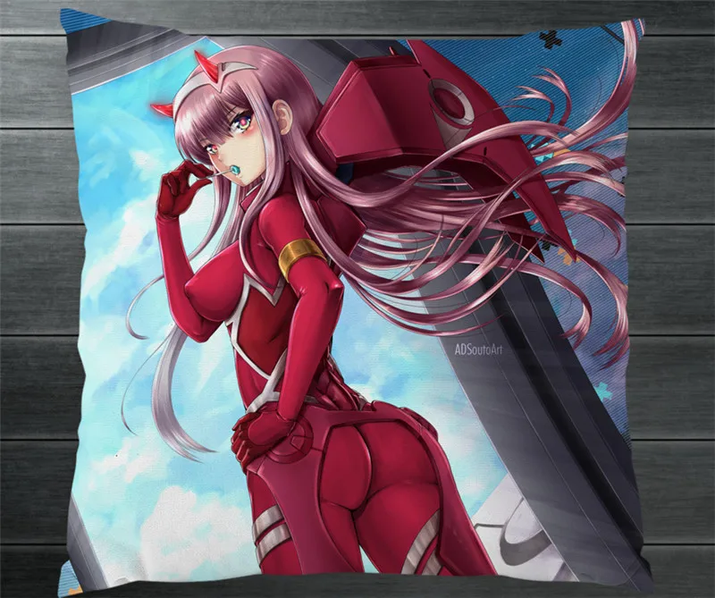 Darling in the Franxx Anime Zero Two Code 002 двусторонний чехол для подушки s Hugging Наволочка Чехол Otaku