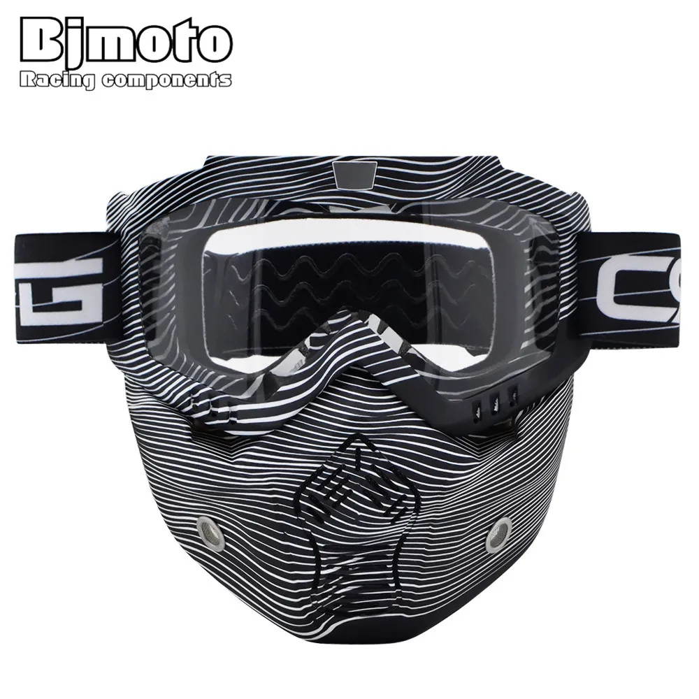 BJMOTO Off Road Motocross Goggles Glasses Face Dust Mask With Mouth
