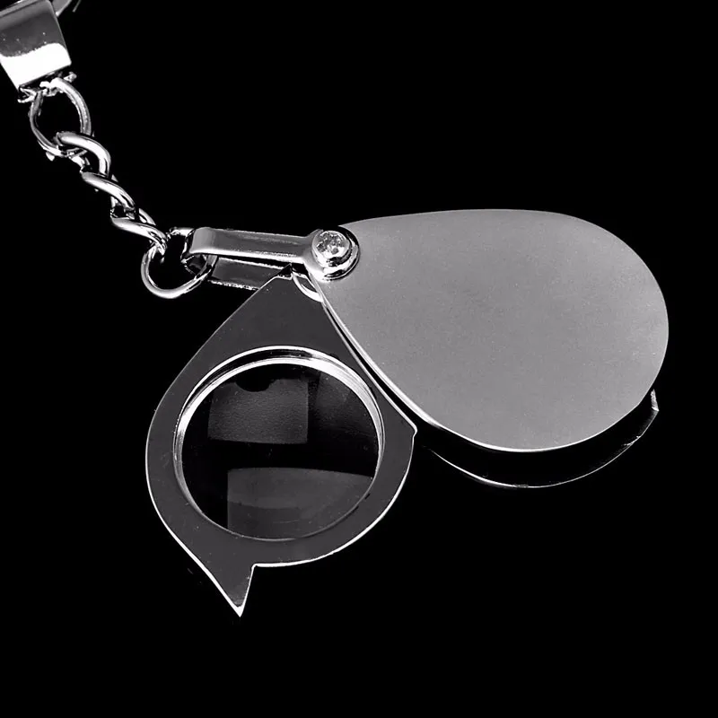 Folding Pocket 8X Magnifier Loupe Magnifying Glass Lens With Keychain