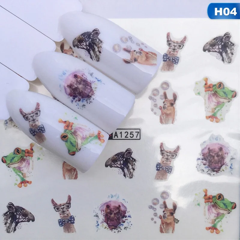 3 листа моды ногтей переводные наклейки воды наклейки украшения DIY для ногтей - Цвет: 4
