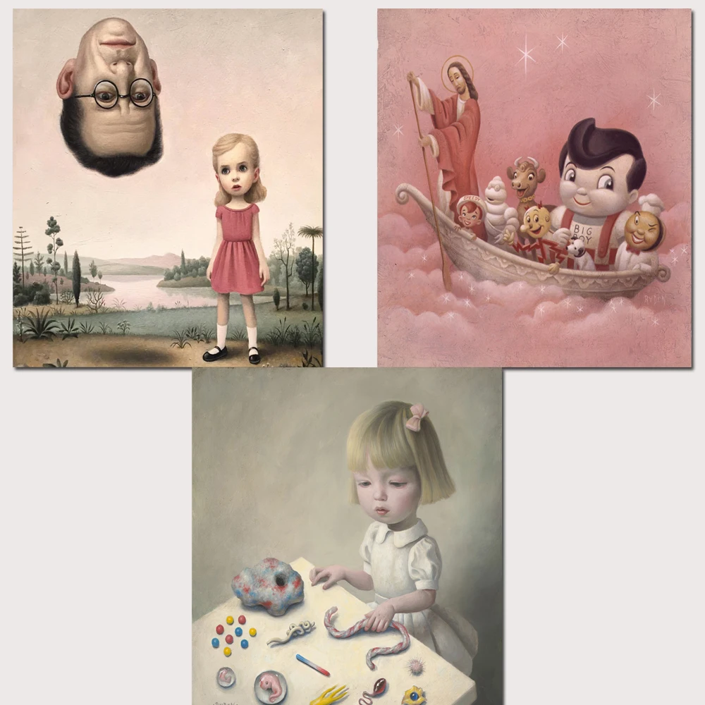 

Mark Ryden Nicoletta 1 Panel Abstract Wall Art Oil Painting Poster Canvas Painting Print Pictures for Living Room Home Decor 01