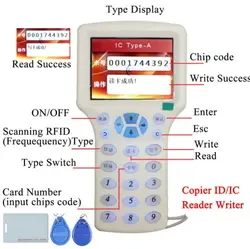 Английская Голосовая версия многочастотный считыватель ID карт IC брелок репликатор IC карта одна Внешняя торговля копировальная машина