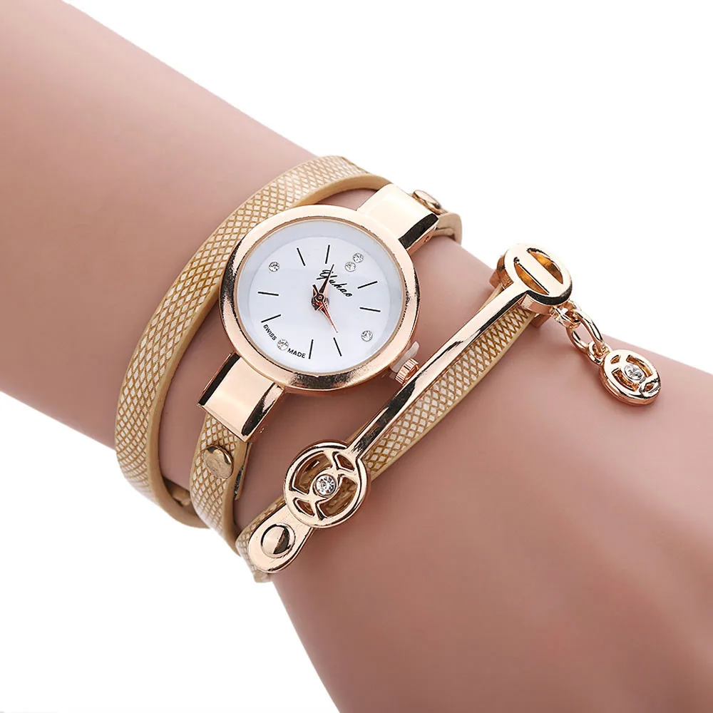 Женские часы с металлическим ремешком и браслетом, Женские Аналоговые кварцевые часы Vogue, женские часы