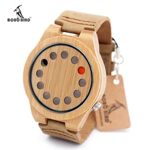 Mens Montres BOBO BIRD De Luxe Quartz Casual Bambou Bois Montre Homme Montres À Quartz-Montre Relogio Masculino