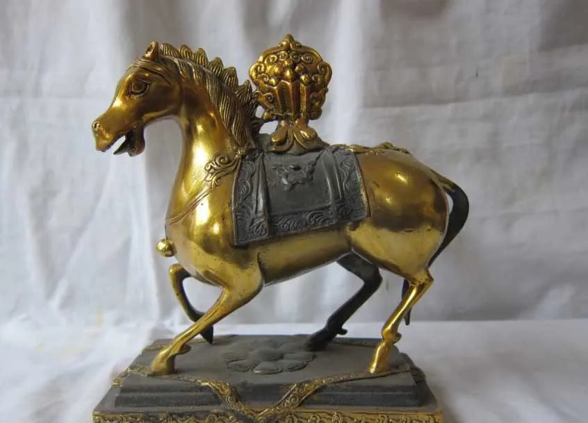 

wholesale Retro bronze factory outlets Lucky Bronze Gilt Chinese Zodiac Safety Horse Statue