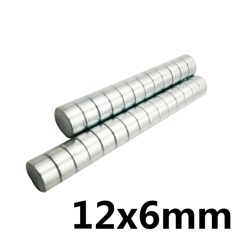 10 шт. 12 мм x 6 мм сильные круглые цилиндрические магниты 12x6 Редкоземельные неодимовые Новые 12*6 художественные соединения