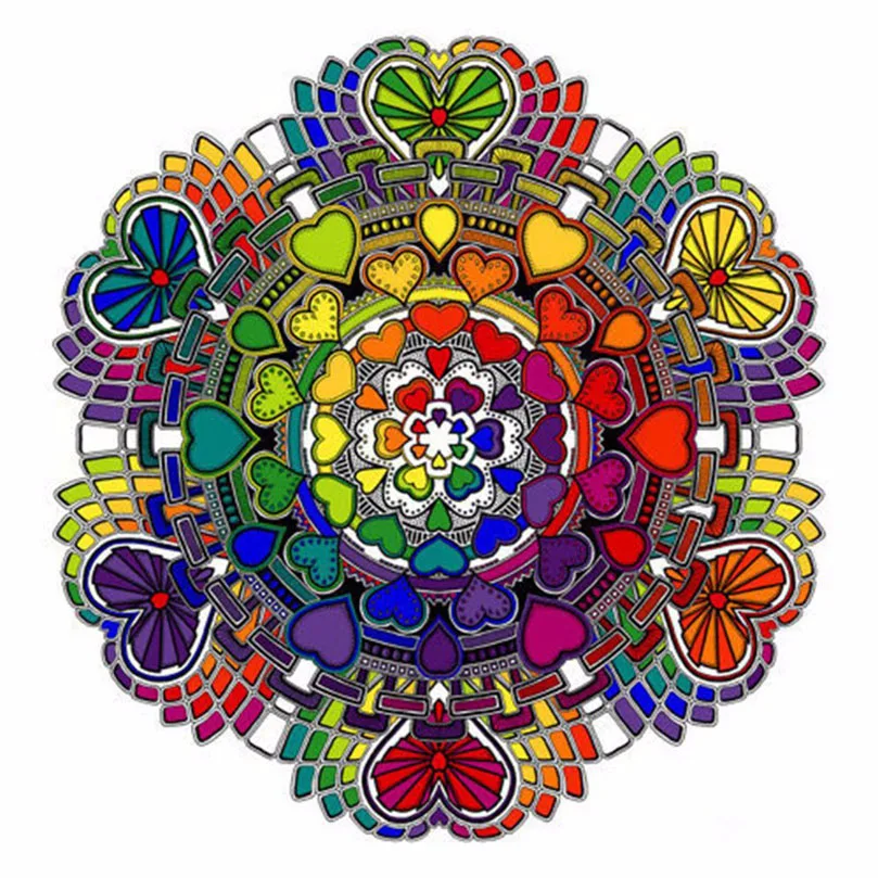 Art DIY 5D Diamond Mosaic Painting Heart shape Mandala Cross Stitch Kits Embroidery Pattern Rhinestones |