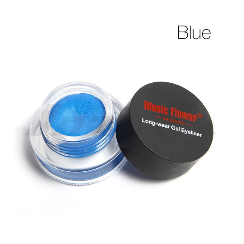 Музыка цветок подводка для глаз быстросохнущие кисти для макияжа Подводка для глаз 3 цвета водонепроницаемый синий гель косметический инструмент - Цвет: blue