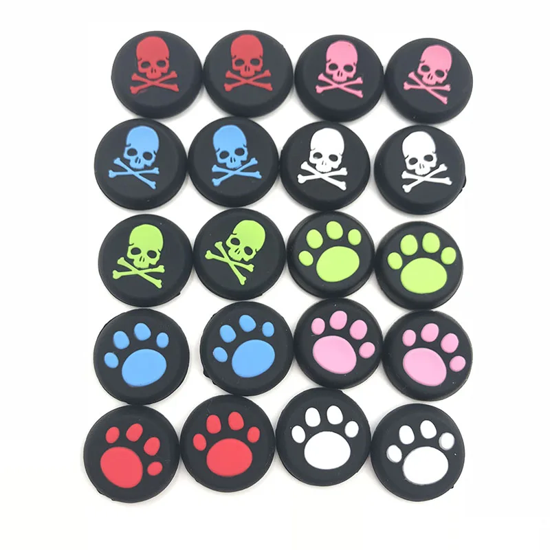 100 пар = 200 шт. для PS4 PS3 XBOX360 Slim Pro Paw Skull Thumb Grip аналоговая Крышка Nintendo Switch C|Запасные